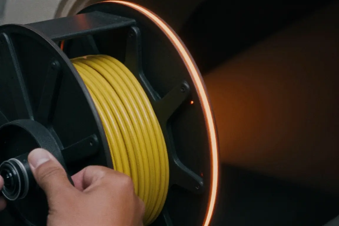Sewer inspection camera reel and cable